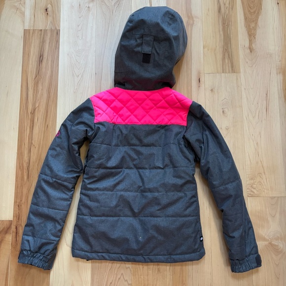686 Girls Lily Waterproof Insulated Snow Jacket Charcoal Gray and Pink - Picture 4 of 16